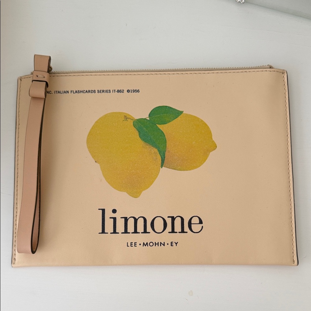 Kate Spade Lemon Beige Wristlet Clutch Bag